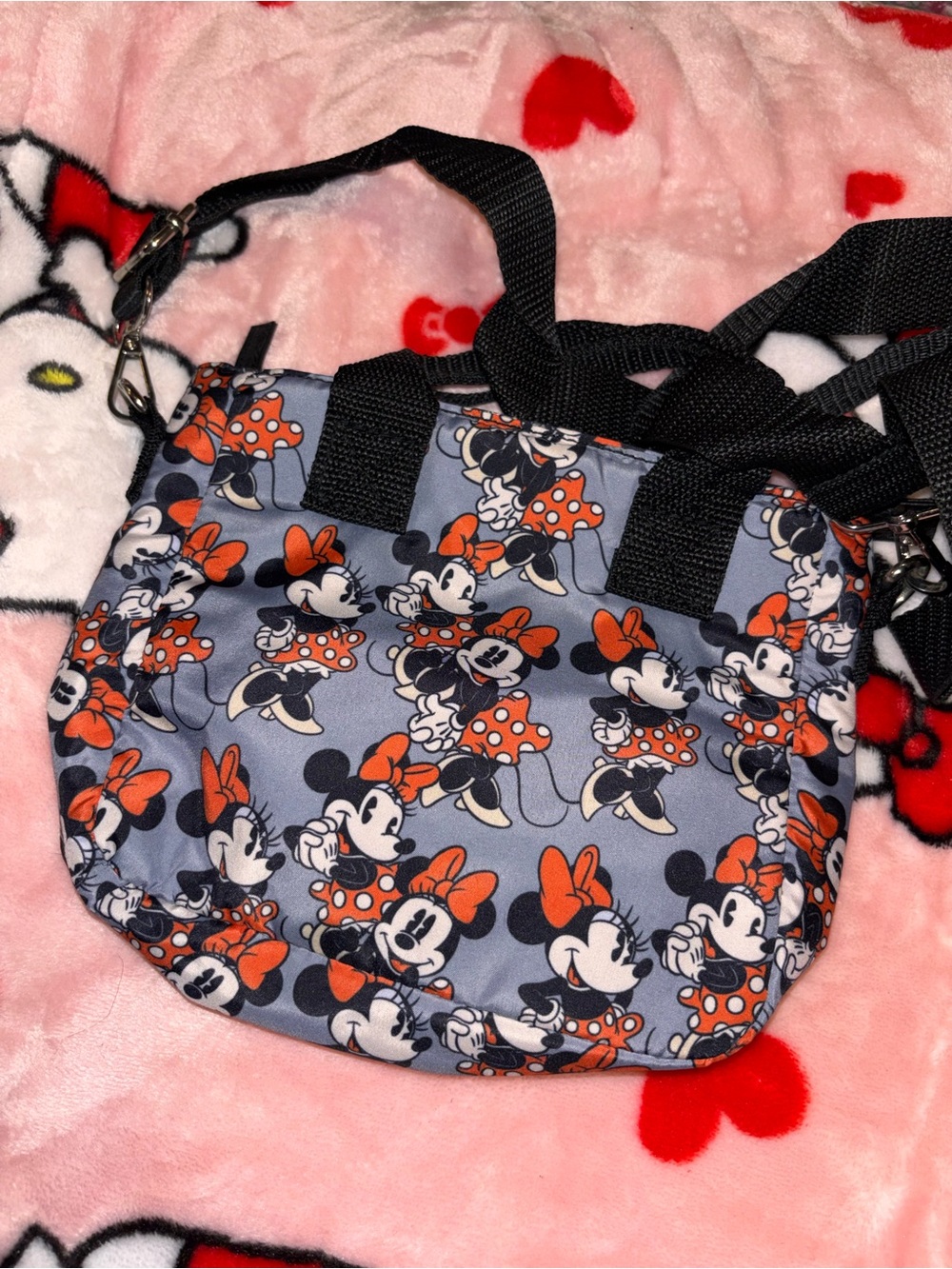 Minnie Mouse Gray & Orange Crossbody Bag